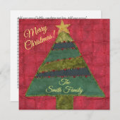 Vrolijk kerstgebuilde boom feestdagenkaart (Voorkant / Achterkant)