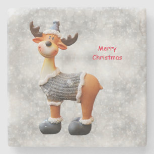 Vrolijk kerstgedoe met een pet Beverage Co Stenen Onderzetter