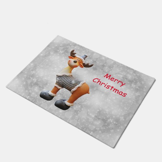 Vrolijk kerstgedoe met een pet deurmat (Schuin)