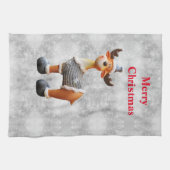 Vrolijk kerstgedoe met een pet theedoek (Horizontaal)