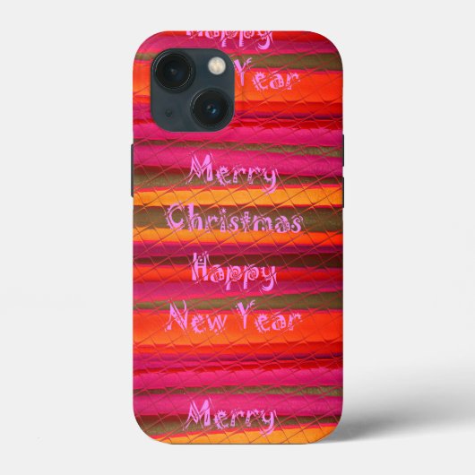 Vrolijk kerstgelukkig nieuwjaarscanvas kleurenontw Case-Mate iPhone case (Achterkant)