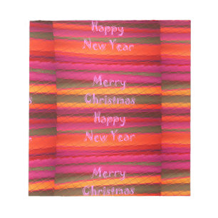 Vrolijk kerstgelukkig nieuwjaarscanvas kleurenontw notitieblok