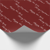 Vrolijk kerstgelukkig nieuwjaarsscript cadeaupapier (Hoek)