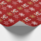 Vrolijk kerstgepersonaliseerde foto cadeaupapier (Hoek)
