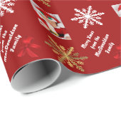 Vrolijk kerstgepersonaliseerde foto cadeaupapier (Rol Hoek)