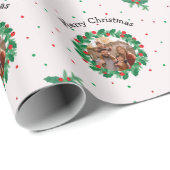 Vrolijk kerstgepersonaliseerde foto cadeaupapier (Rol Hoek)