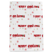 Vrolijk kerstgesprek in het wit medium cadeauzakje (Voorkant)