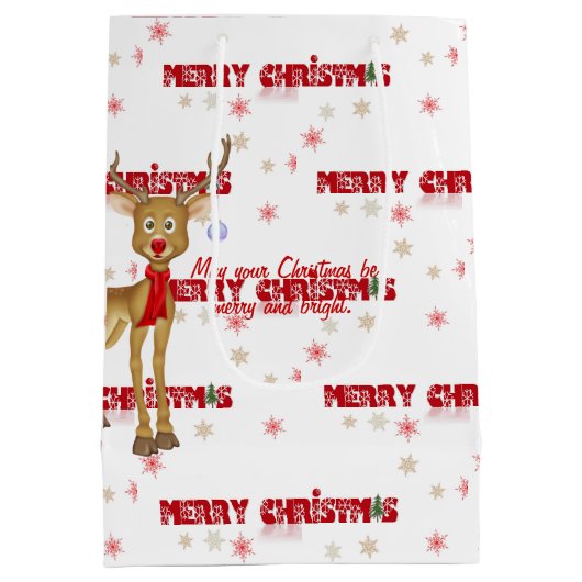 Vrolijk kerstgesprek in het wit medium cadeauzakje (Achterkant)