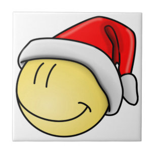 VROLIJK KERSTGEZICHT KERSTMAN TEGELTJE