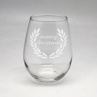 Vrolijk kerstglas met kleine, onbuigzame wijn