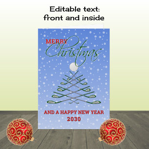 Vrolijk kerstgolf add jaar Vakantie Kaart