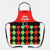 Vrolijk kerstgordel en Argyle Red Schort (Voorkant)