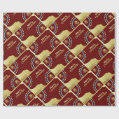 Vrolijk kerstgoud met cellen cadeaupapier (Vlak)