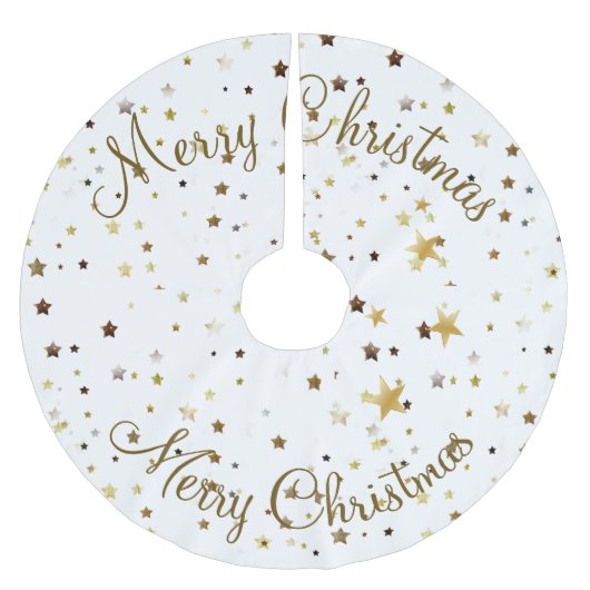 Vrolijk kerstgoud sterpatroon kerstboom rok (Voorkant)