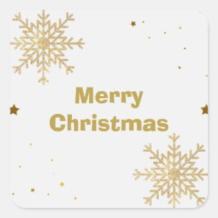 Vrolijk kerstgoud  vierkante sticker