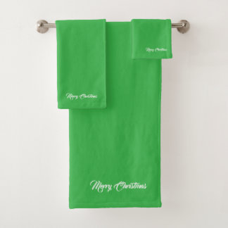 Vrolijk kerstgras groen bad handdoek
