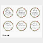 Vrolijk kerstgroen adreslabel vierkante sticker (Vel)