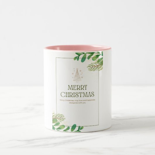 Vrolijk kerstgroen blad Mok (Center)