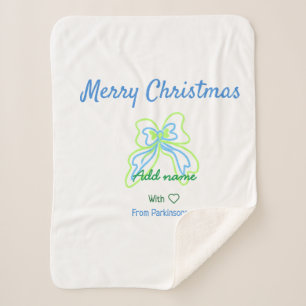 Vrolijk kerstgroen blauw boeg voeg familienaam tek sherpa deken