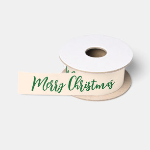 Vrolijk kerstgroen en wit traditioneel lint