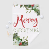 Vrolijk kerstgroen golfhanddoek (Insitu)