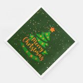 Vrolijk kerstgroen - gouden Oranje sterren Servet (Hoek)