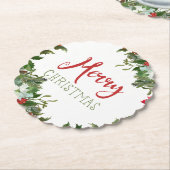 Vrolijk kerstgroen kartonnen onderzetters (Gekanteld)