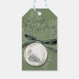 Vrolijk kerstgroen Ornament, kerstcadeau Label Cadeaulabel