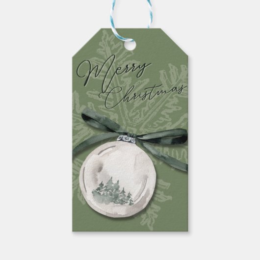 Vrolijk kerstgroen Ornament, kerstcadeau Label Cadeaulabel (Voorkant)