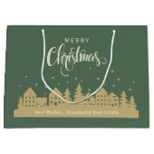 Vrolijk kerstgroen retro | Vastgoedklanten Groot Cadeauzakje (Voorkant)