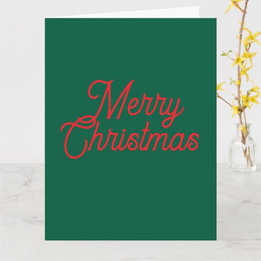 Vrolijk kerstgroen script vakantie kaart (Gele Bloem)