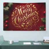 Vrolijk kerstgroen spandoek (Beurs)