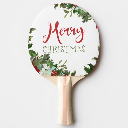 Vrolijk kerstgroen tafeltennisbatje (Voorkant)