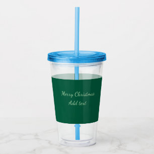 Vrolijk Kerstgroen vlakte solo achtergrond vakanti Acryl Drinkbeker