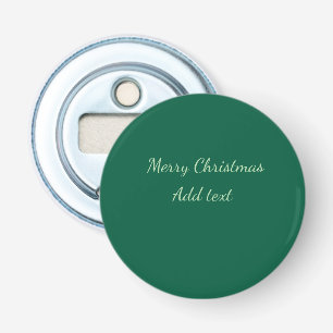 Vrolijk Kerstgroen vlakte solo achtergrond vakanti Button Flesopener