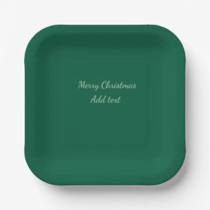 Vrolijk Kerstgroen vlakte solo achtergrond vakanti Papieren Bordje