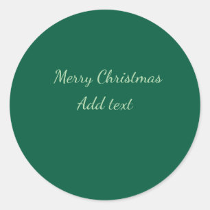 Vrolijk Kerstgroen vlakte solo achtergrond vakanti Ronde Sticker