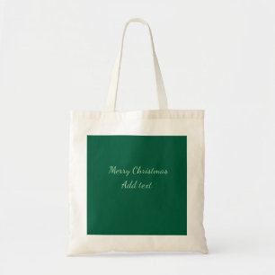 Vrolijk Kerstgroen vlakte solo achtergrond vakanti Tote Bag