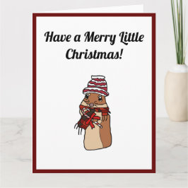 Vrolijk Kersthamster Gerbil Cartoon Vakantie Huisd Kaart