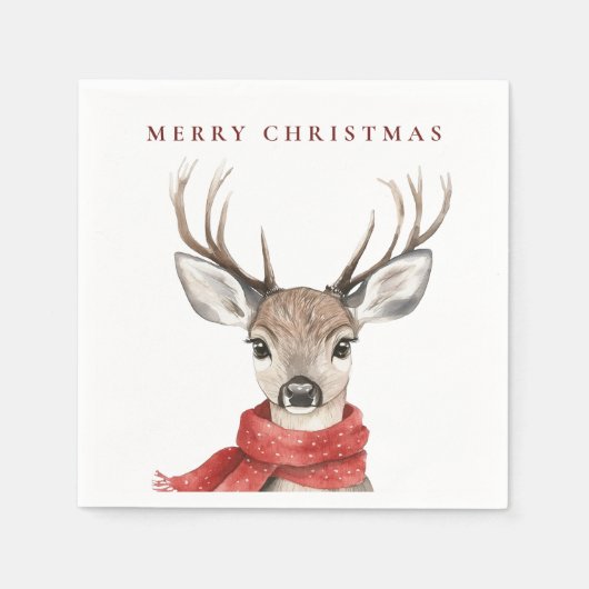 Vrolijk kersthert in een rode sjaal servet (Voorkant)