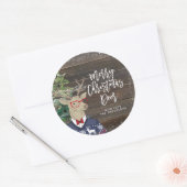 Vrolijk kersthert ronde sticker (Envelop)