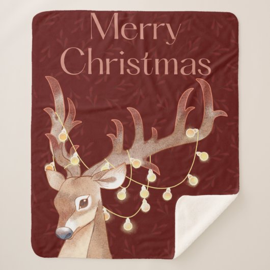 Vrolijk kersthert Sherpa Blanket Sherpa Deken (Voorkant)