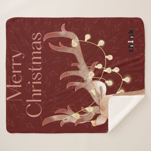 Vrolijk kersthert Sherpa Blanket Sherpa Deken (Voorkant (horizontaal))