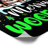 Vrolijk Kersthout Drie Kerstman Rendier Elf Bull Poster (Hoek)