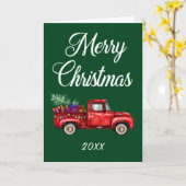 Vrolijk kerstjaar roodroodroodgolflengte cadeautj kaart (Gele Bloem)