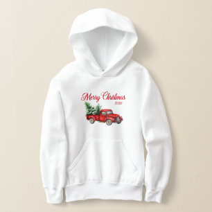 Vrolijk kerstjaar Waterverf Red Truck