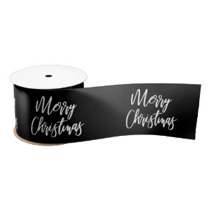 Vrolijk kerstkalligrafie White Black Holiday Lint