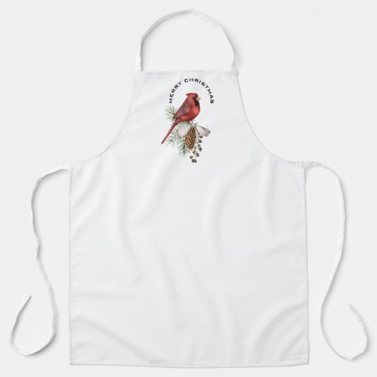 Vrolijk kerstkardinaal en pijnlijk kerstfeest schort (Voorkant)