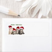 Vrolijk kerstkatten etiket (Insitu)