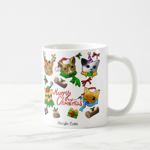Vrolijk kerstkatten koffiemok
